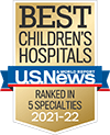 US News & World Report Best Children's Hospital 2021-2022 badge