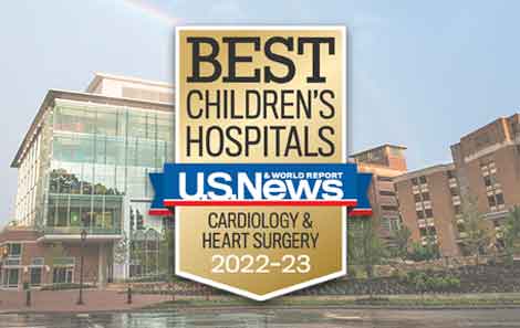 U.S. News & World Report ranks UVA Children's cardiology & heart surgery care as among the best in the nation.