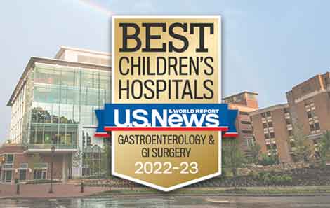 U.S. News & World Report ranks UVA Children's gastroenterology & GI surgery care as among the best in the nation.