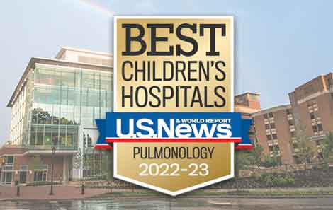 U.S. News & World Report ranks UVA Children's pulmonology & lung surgery services as among the best in the nation.