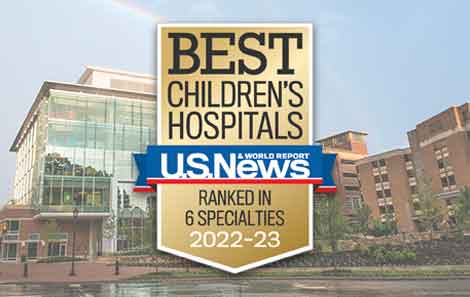 U.S. News & World Report ranks UVA Children's the #1 Children's Hospital in Virginia.
